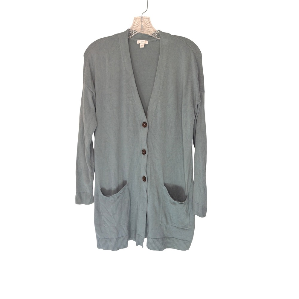 J. Jill Cardigan‎ Blue Knit Button Front V-Neck Office Work Stretch Cozy Small